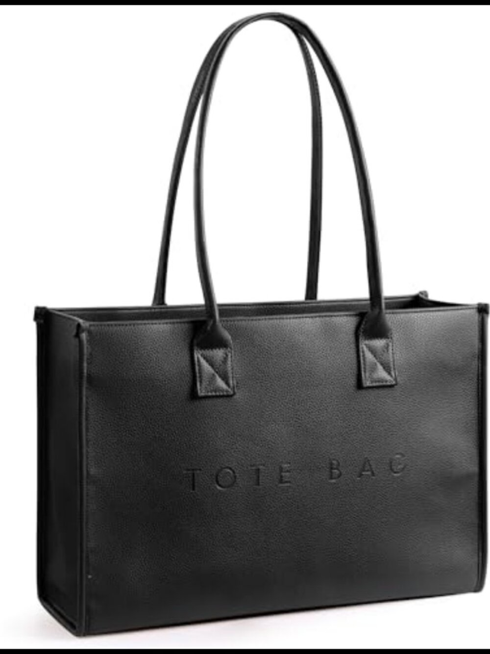 Oversize PU Leather Tote Bag Weekender Shopper Handbag Top Handle Work